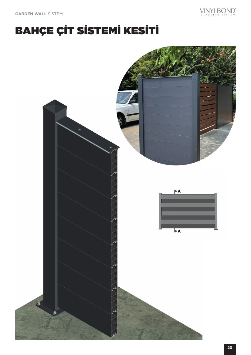 Vinylbond — Сплошная панель забора PVC (150x49,5 мм)